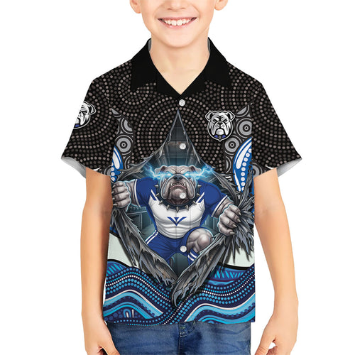 Canterbury Bankstown Bulldogs Rugby Hawaiian Shirt The Scream of Lightning Eyes - Indigenous Dot Ripping Effect
