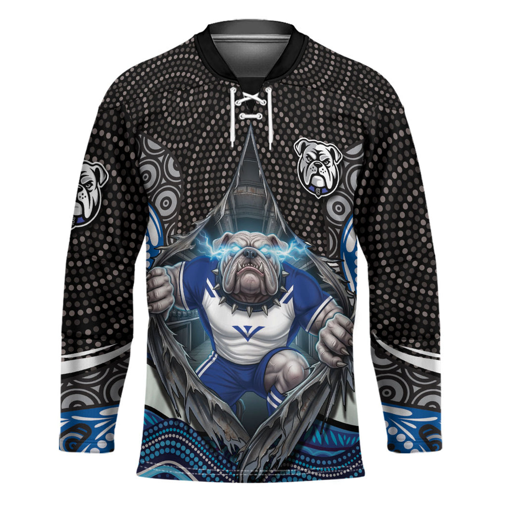 Canterbury Bankstown Bulldogs Rugby Hockey Jersey The Scream of Lightning Eyes - Indigenous Dot Ripping Effect
