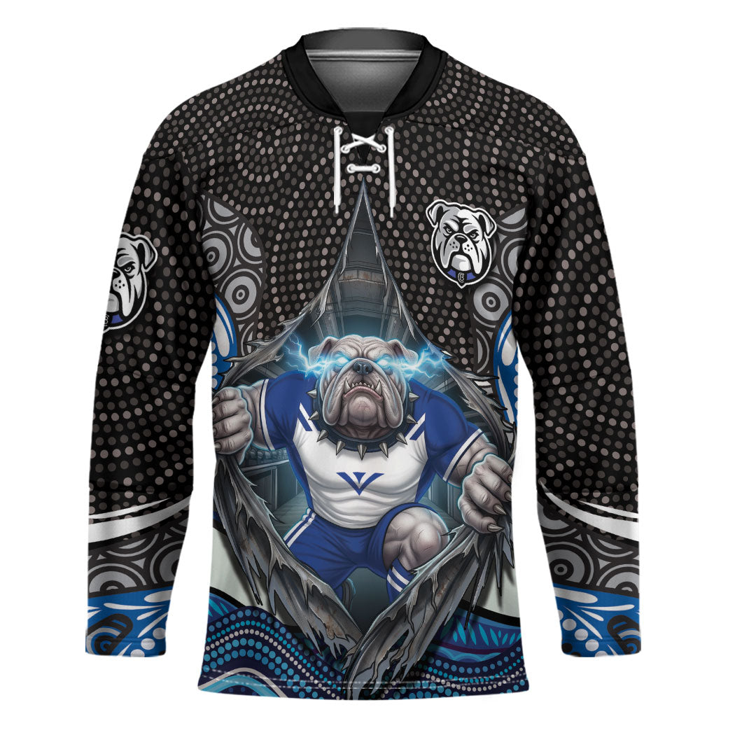 Canterbury Bankstown Bulldogs Rugby Hockey Jersey The Scream of Lightning Eyes - Indigenous Dot Ripping Effect