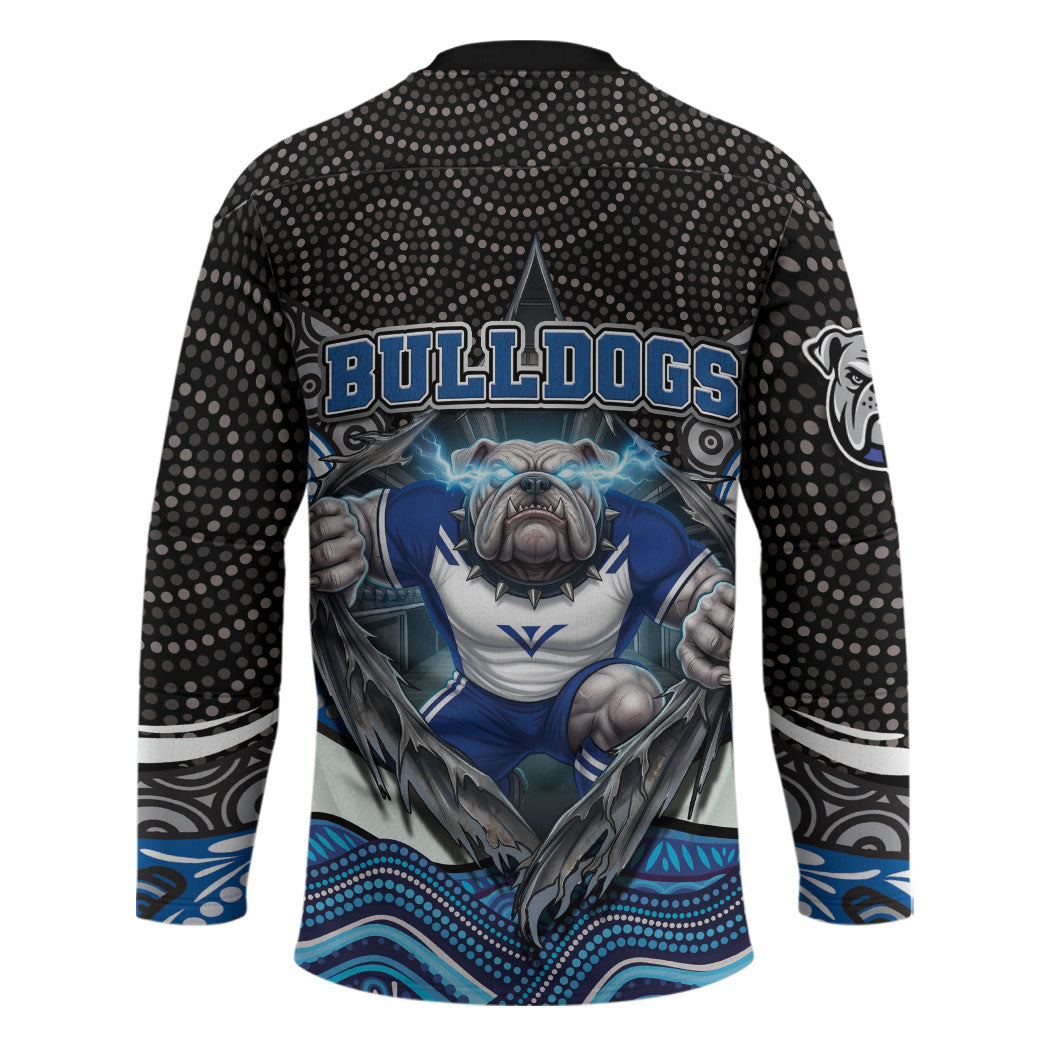 Canterbury Bankstown Bulldogs Rugby Hockey Jersey The Scream of Lightning Eyes - Indigenous Dot Ripping Effect