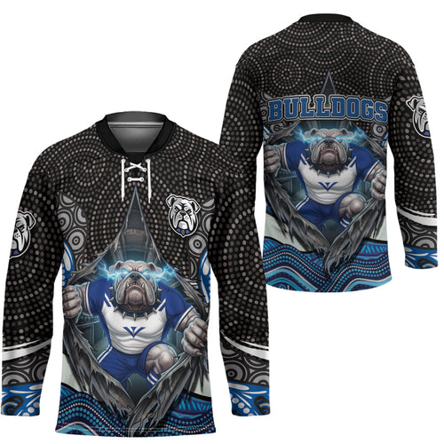 Canterbury Bankstown Bulldogs Rugby Hockey Jersey The Scream of Lightning Eyes - Indigenous Dot Ripping Effect