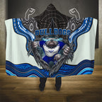 Canterbury Bankstown Bulldogs Rugby Hooded Blanket The Scream of Lightning Eyes - Indigenous Dot Ripping Effect