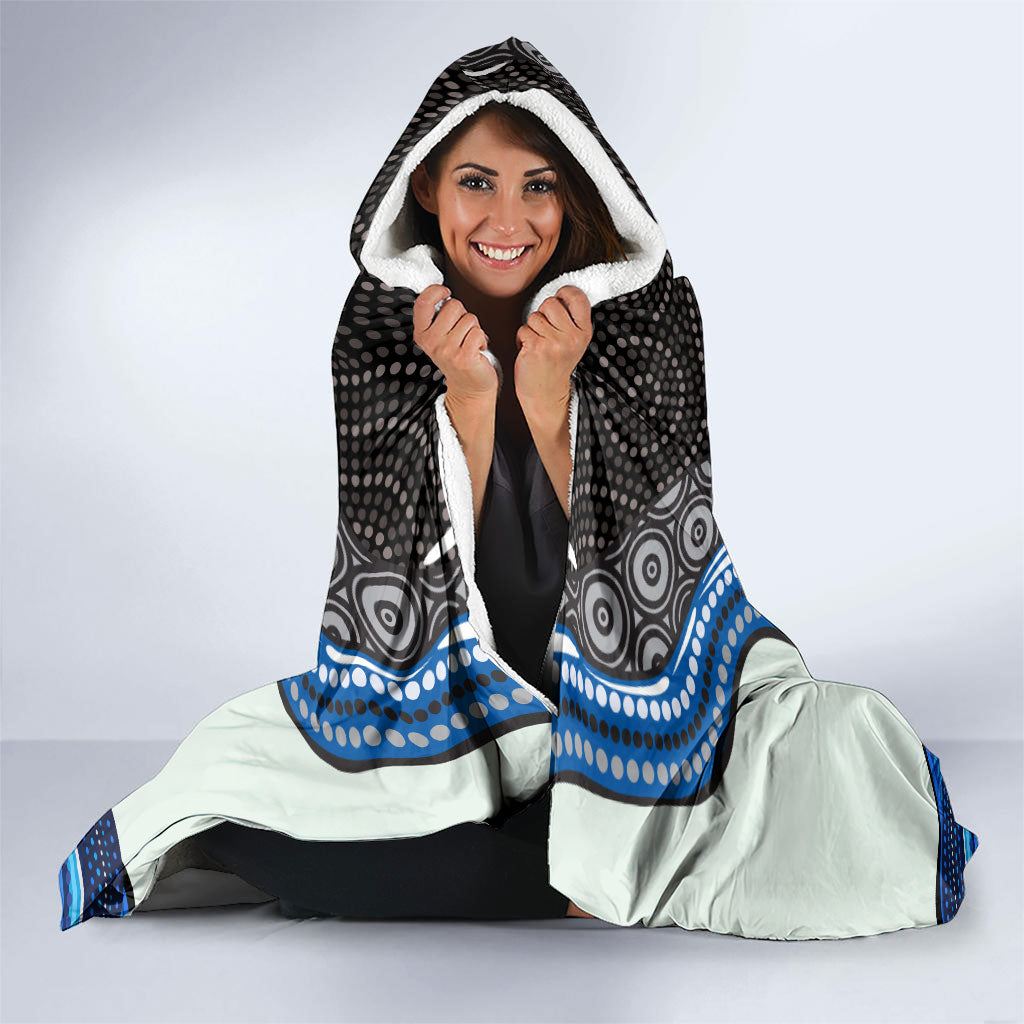 Canterbury Bankstown Bulldogs Rugby Hooded Blanket The Scream of Lightning Eyes - Indigenous Dot Ripping Effect