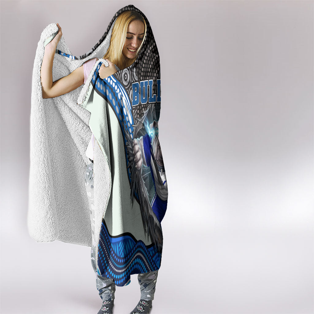 Canterbury Bankstown Bulldogs Rugby Hooded Blanket The Scream of Lightning Eyes - Indigenous Dot Ripping Effect