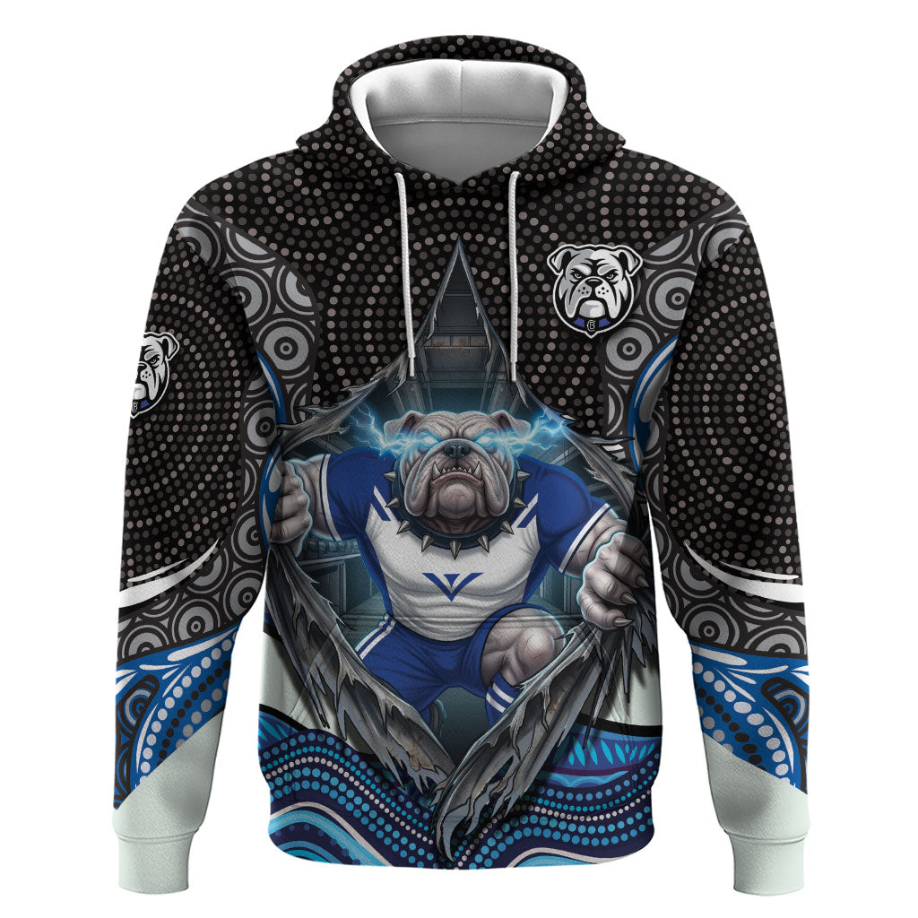 Canterbury Bankstown Bulldogs Rugby Hoodie The Scream of Lightning Eyes - Indigenous Dot Ripping Effect