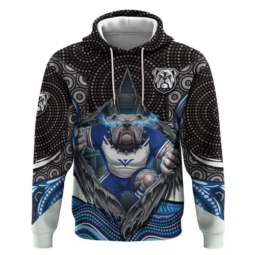 Canterbury Bankstown Bulldogs Rugby Hoodie The Scream of Lightning Eyes - Indigenous Dot Ripping Effect