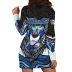 Canterbury Bankstown Bulldogs Rugby Hoodie Dress The Scream of Lightning Eyes - Indigenous Dot Ripping Effect