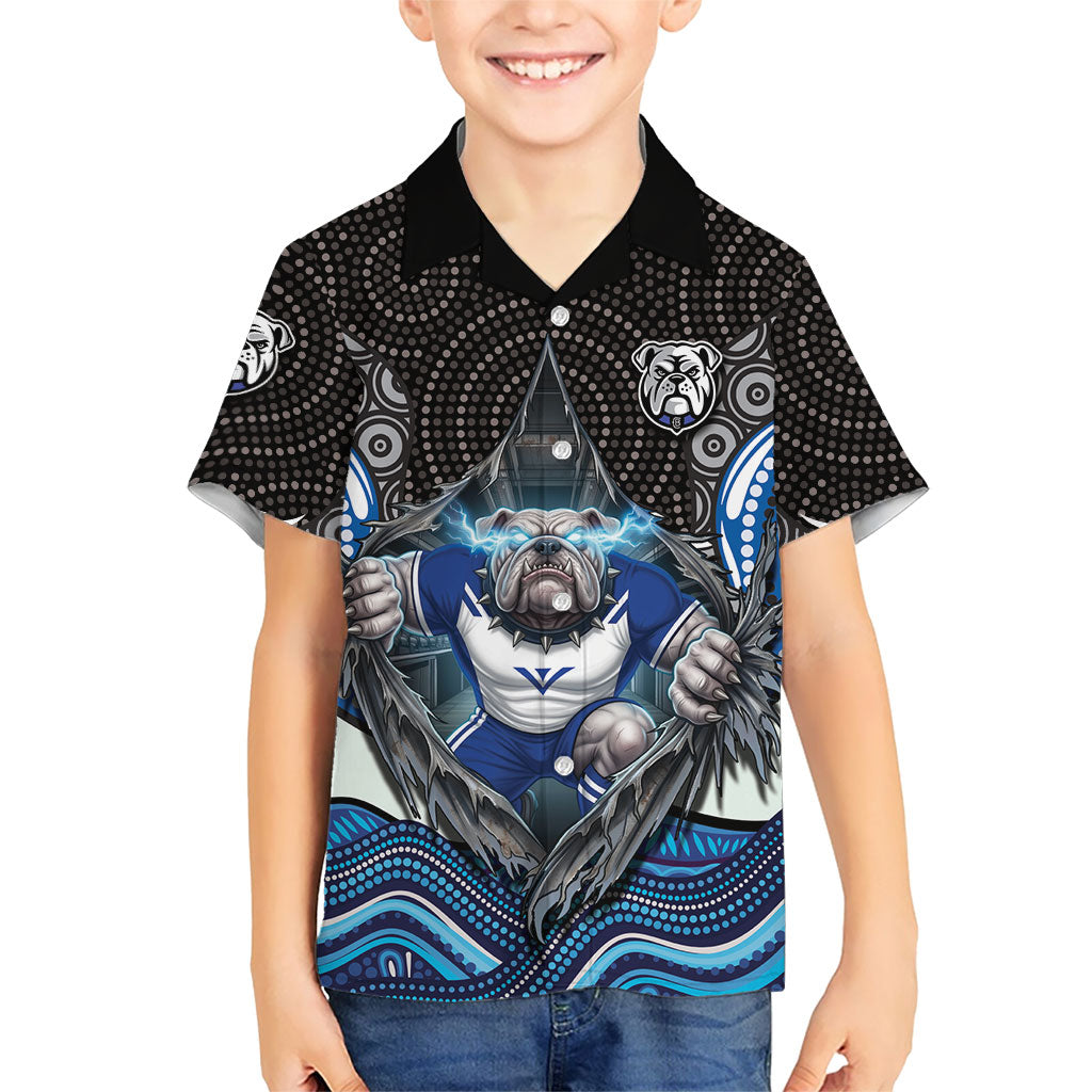 Canterbury Bankstown Bulldogs Rugby Kid Hawaiian Shirt The Scream of Lightning Eyes - Indigenous Dot Ripping Effect