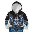 Canterbury Bankstown Bulldogs Rugby Kid Hoodie The Scream of Lightning Eyes - Indigenous Dot Ripping Effect