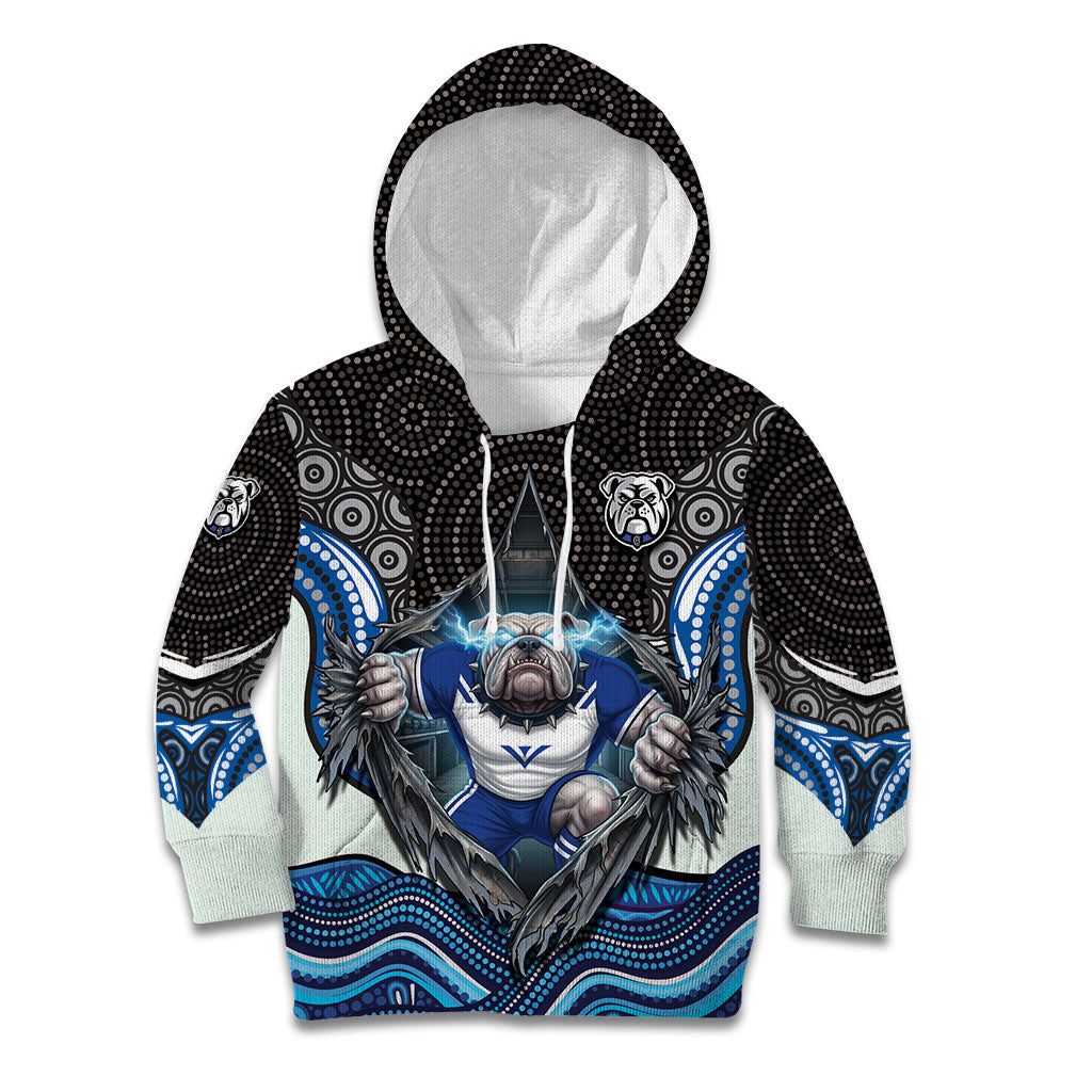 Canterbury Bankstown Bulldogs Rugby Kid Hoodie The Scream of Lightning Eyes - Indigenous Dot Ripping Effect