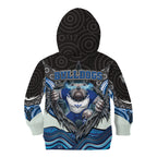 Canterbury Bankstown Bulldogs Rugby Kid Hoodie The Scream of Lightning Eyes - Indigenous Dot Ripping Effect