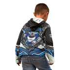 Canterbury Bankstown Bulldogs Rugby Kid Hoodie The Scream of Lightning Eyes - Indigenous Dot Ripping Effect