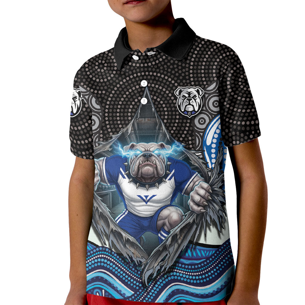 Canterbury Bankstown Bulldogs Rugby Kid Polo Shirt The Scream of Lightning Eyes - Indigenous Dot Ripping Effect