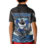 Canterbury Bankstown Bulldogs Rugby Kid Polo Shirt The Scream of Lightning Eyes - Indigenous Dot Ripping Effect