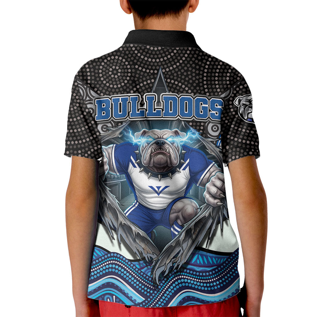 Canterbury Bankstown Bulldogs Rugby Kid Polo Shirt The Scream of Lightning Eyes - Indigenous Dot Ripping Effect