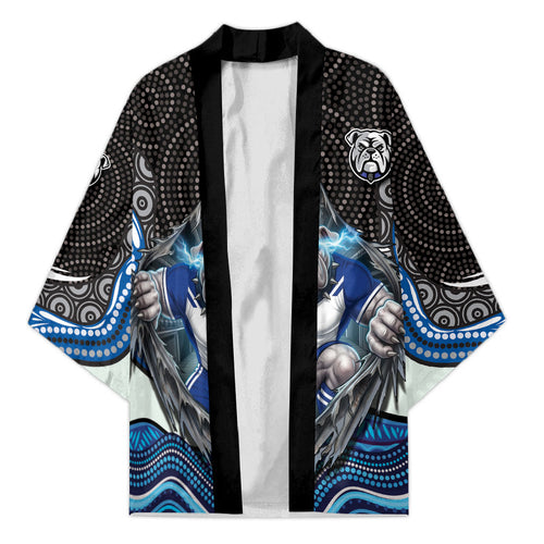 Canterbury Bankstown Bulldogs Rugby Kimono The Scream of Lightning Eyes - Indigenous Dot Ripping Effect