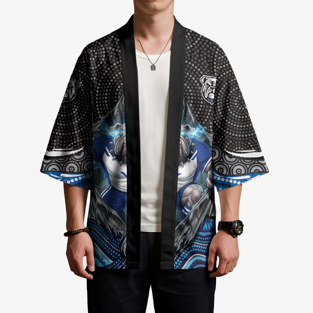 Canterbury Bankstown Bulldogs Rugby Kimono The Scream of Lightning Eyes - Indigenous Dot Ripping Effect