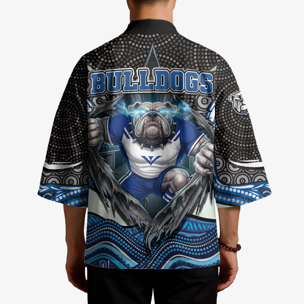 Canterbury Bankstown Bulldogs Rugby Kimono The Scream of Lightning Eyes - Indigenous Dot Ripping Effect