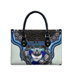 Canterbury Bankstown Bulldogs Rugby Leather Bag The Scream of Lightning Eyes - Indigenous Dot Ripping Effect