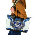 Canterbury Bankstown Bulldogs Rugby Leather Tote Bag The Scream of Lightning Eyes - Indigenous Dot Ripping Effect