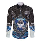 Canterbury Bankstown Bulldogs Rugby Long Sleeve Button Shirt The Scream of Lightning Eyes - Indigenous Dot Ripping Effect