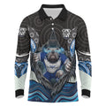 Canterbury Bankstown Bulldogs Rugby Long Sleeve Polo Shirt The Scream of Lightning Eyes - Indigenous Dot Ripping Effect