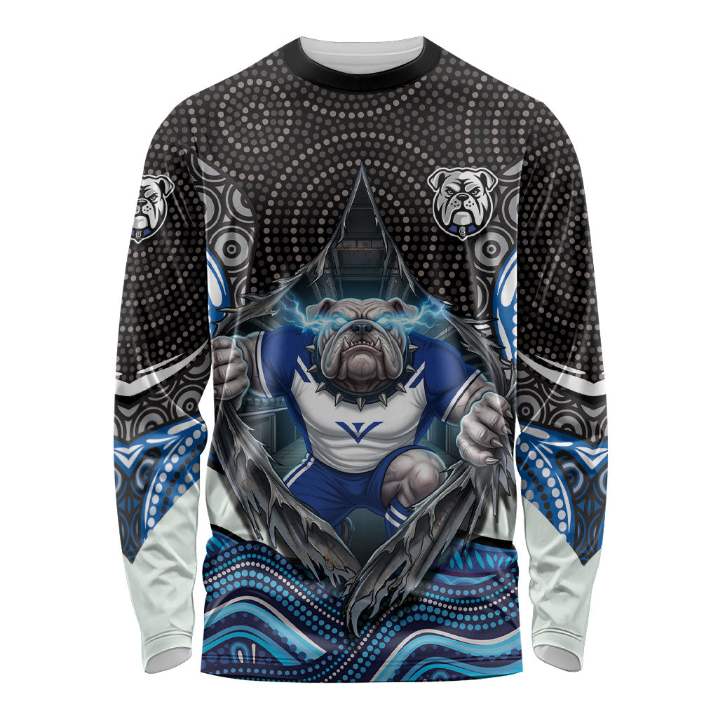 Canterbury Bankstown Bulldogs Rugby Long Sleeve Shirt The Scream of Lightning Eyes - Indigenous Dot Ripping Effect
