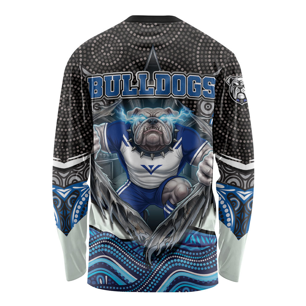 Canterbury Bankstown Bulldogs Rugby Long Sleeve Shirt The Scream of Lightning Eyes - Indigenous Dot Ripping Effect