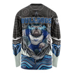 Canterbury Bankstown Bulldogs Rugby Long Sleeve Shirt The Scream of Lightning Eyes - Indigenous Dot Ripping Effect