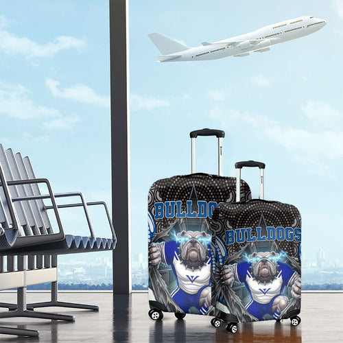 Canterbury Bankstown Bulldogs Rugby Luggage Cover The Scream of Lightning Eyes - Indigenous Dot Ripping Effect