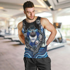 Canterbury Bankstown Bulldogs Rugby Men Tank Top The Scream of Lightning Eyes - Indigenous Dot Ripping Effect