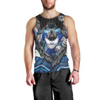 Canterbury Bankstown Bulldogs Rugby Men Tank Top The Scream of Lightning Eyes - Indigenous Dot Ripping Effect