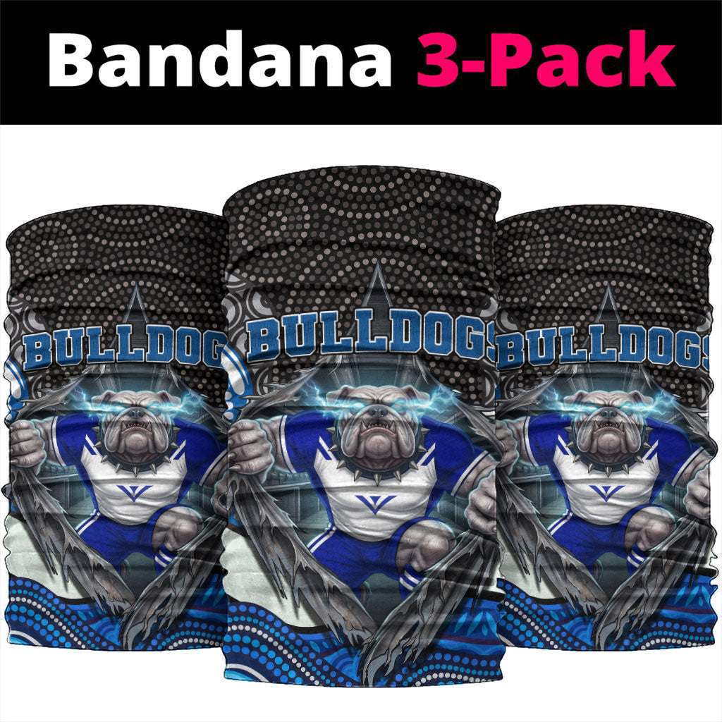 Canterbury Bankstown Bulldogs Rugby Neck Gaiter The Scream of Lightning Eyes - Indigenous Dot Ripping Effect