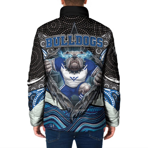 Canterbury Bankstown Bulldogs Rugby Padded Jacket The Scream of Lightning Eyes - Indigenous Dot Ripping Effect