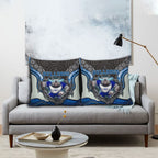 Canterbury Bankstown Bulldogs Rugby Pillow Cover The Scream of Lightning Eyes - Indigenous Dot Ripping Effect