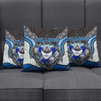 Canterbury Bankstown Bulldogs Rugby Pillow Cover The Scream of Lightning Eyes - Indigenous Dot Ripping Effect