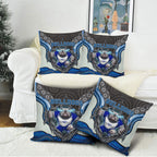 Canterbury Bankstown Bulldogs Rugby Pillow Cover The Scream of Lightning Eyes - Indigenous Dot Ripping Effect