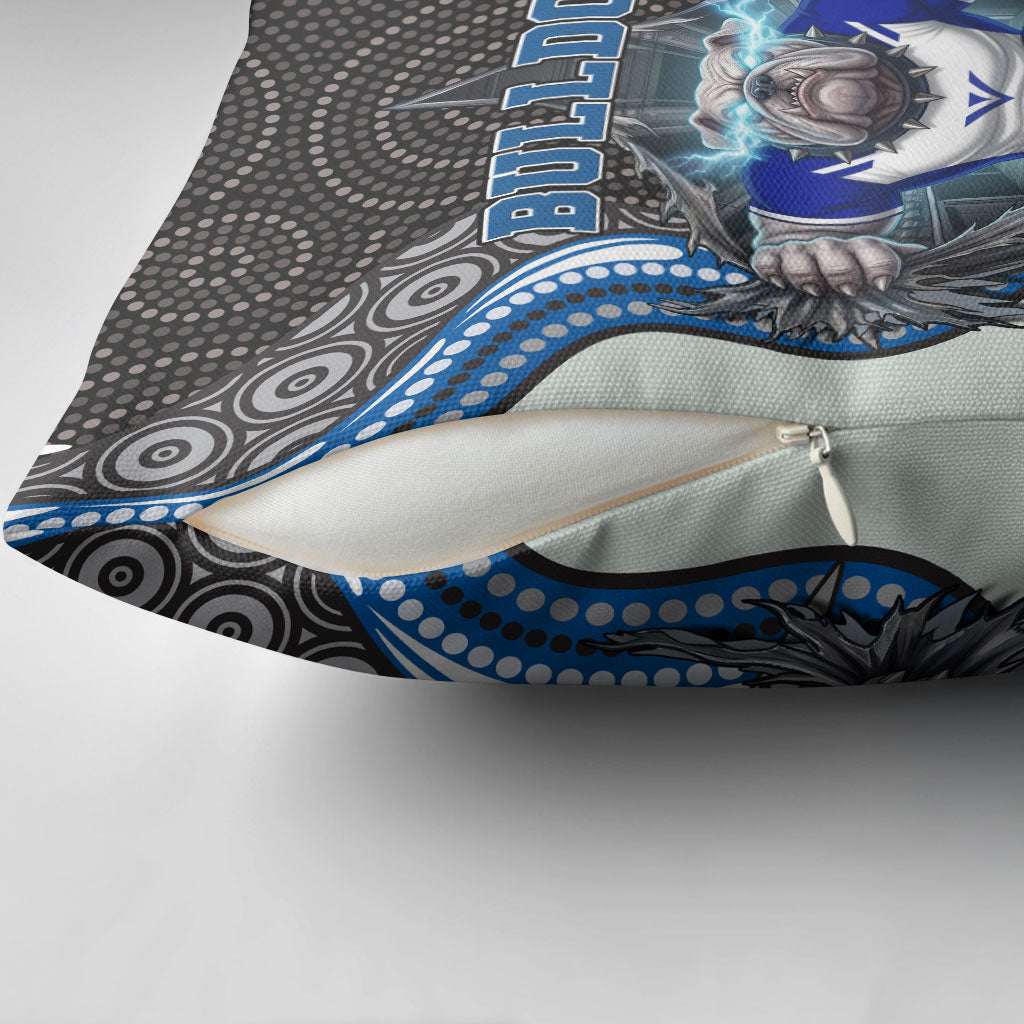 Canterbury Bankstown Bulldogs Rugby Pillow Cover The Scream of Lightning Eyes - Indigenous Dot Ripping Effect