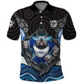 Canterbury Bankstown Bulldogs Rugby Polo Shirt The Scream of Lightning Eyes - Indigenous Dot Ripping Effect