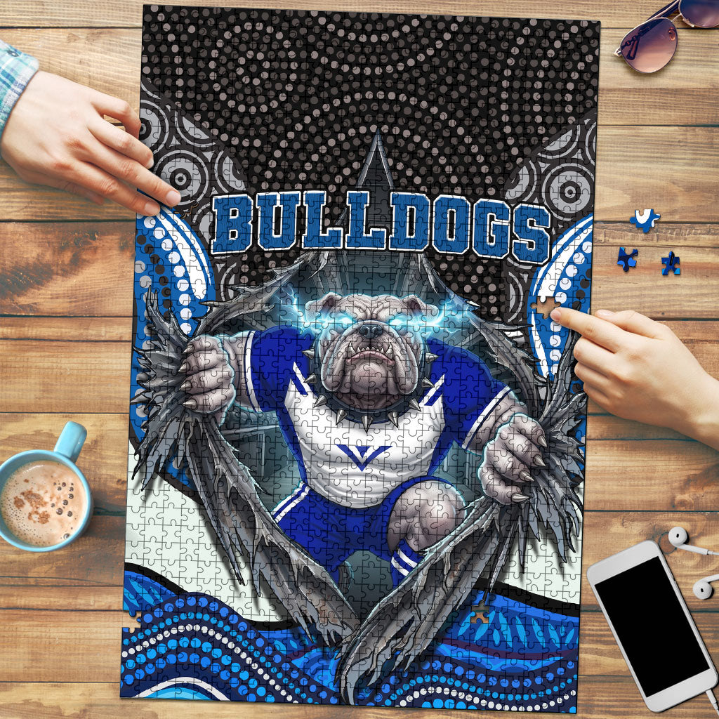 Canterbury Bankstown Bulldogs Rugby Puzzle The Scream of Lightning Eyes - Indigenous Dot Ripping Effect