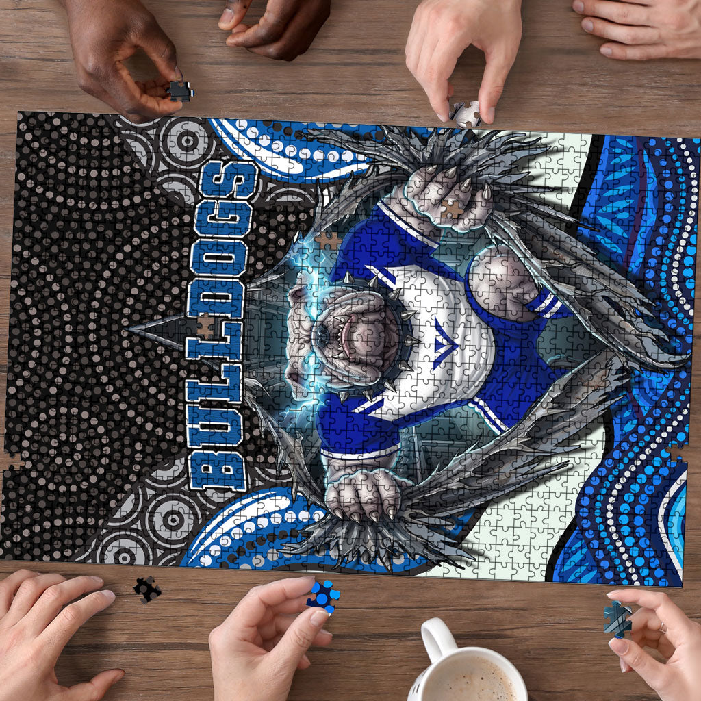 Canterbury Bankstown Bulldogs Rugby Puzzle The Scream of Lightning Eyes - Indigenous Dot Ripping Effect