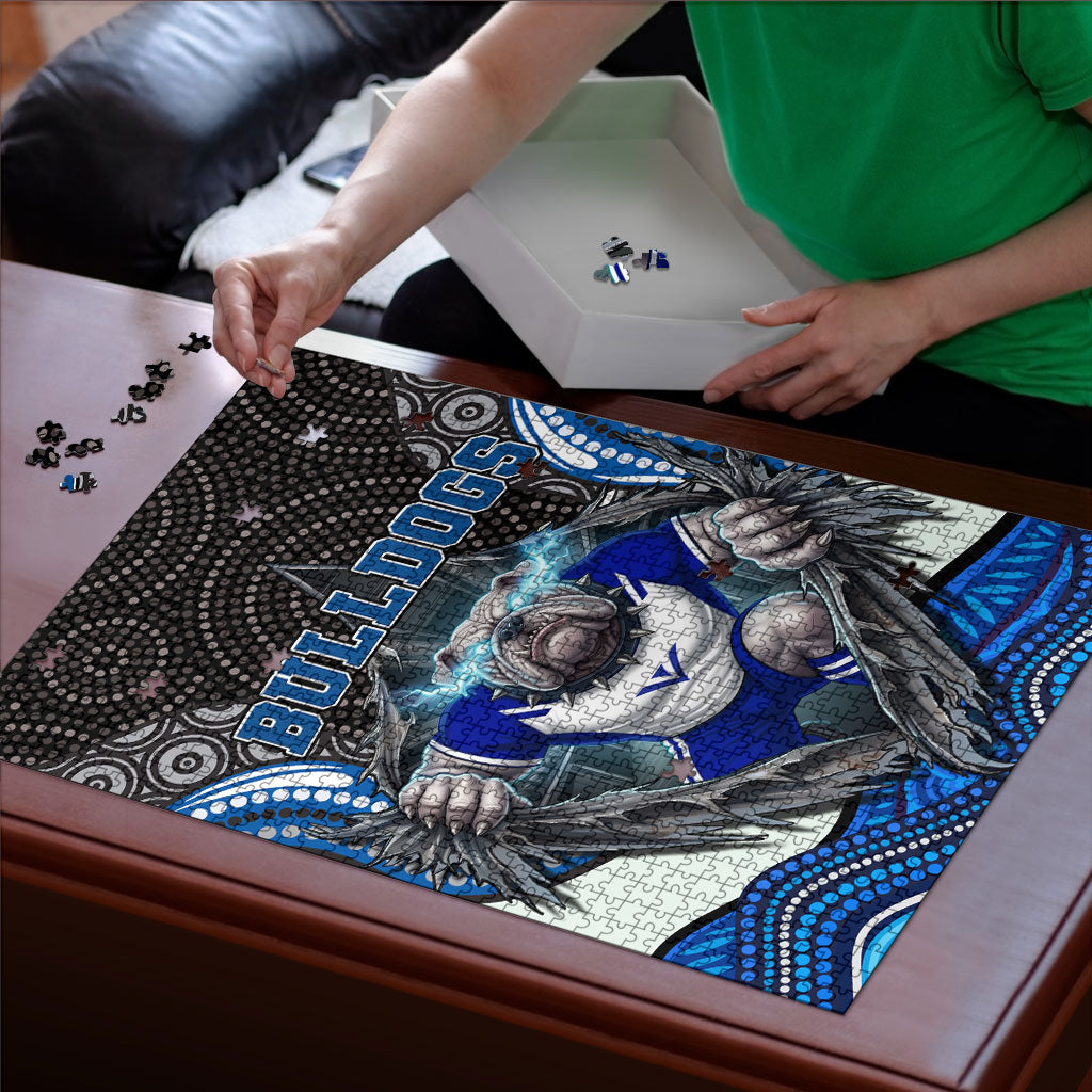 Canterbury Bankstown Bulldogs Rugby Puzzle The Scream of Lightning Eyes - Indigenous Dot Ripping Effect