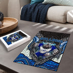Canterbury Bankstown Bulldogs Rugby Puzzle The Scream of Lightning Eyes - Indigenous Dot Ripping Effect