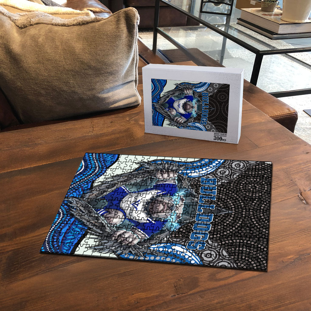 Canterbury Bankstown Bulldogs Rugby Puzzle The Scream of Lightning Eyes - Indigenous Dot Ripping Effect