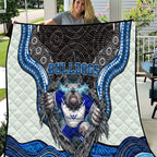 Canterbury Bankstown Bulldogs Rugby Quilt The Scream of Lightning Eyes - Indigenous Dot Ripping Effect