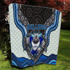 Canterbury Bankstown Bulldogs Rugby Quilt The Scream of Lightning Eyes - Indigenous Dot Ripping Effect