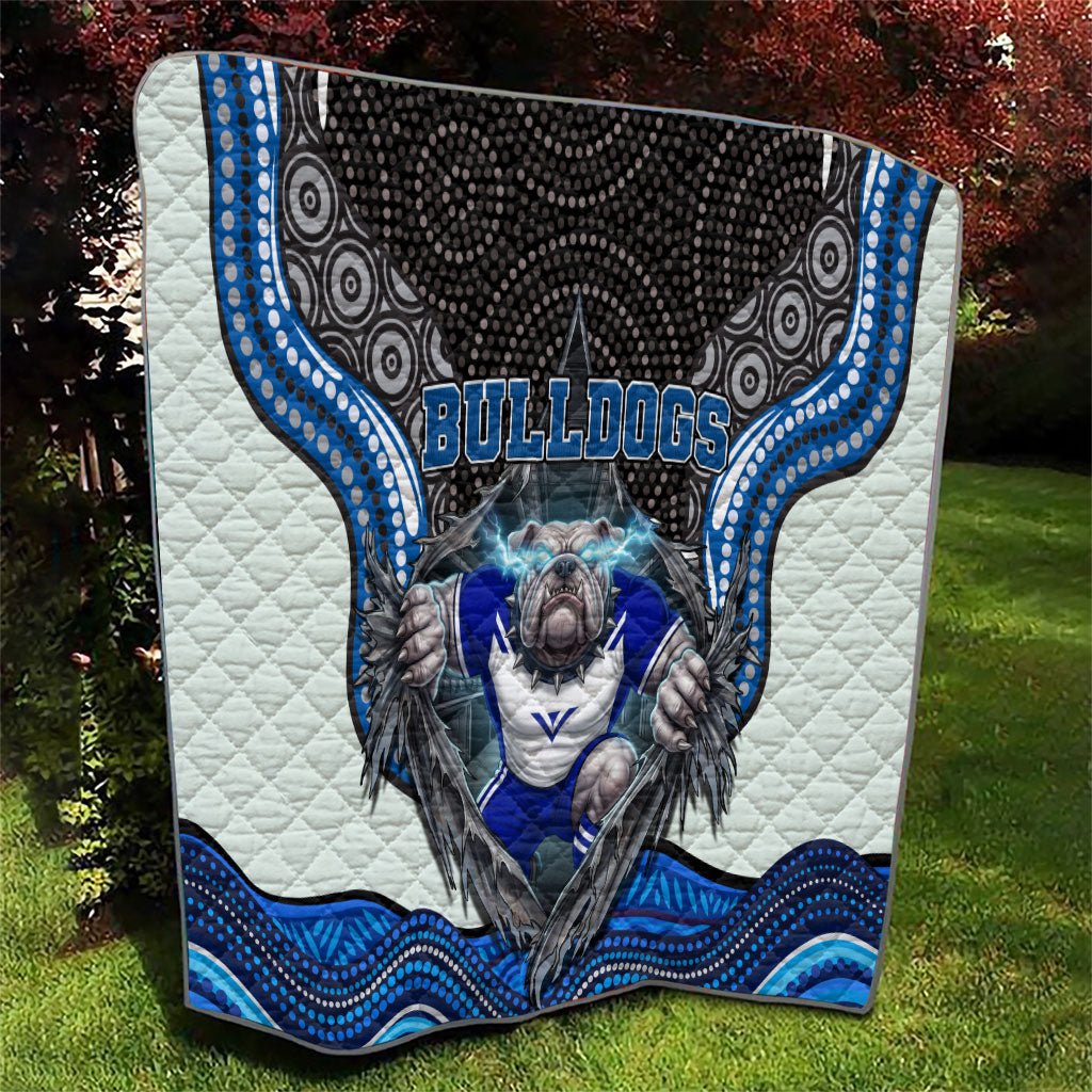 Canterbury Bankstown Bulldogs Rugby Quilt The Scream of Lightning Eyes - Indigenous Dot Ripping Effect