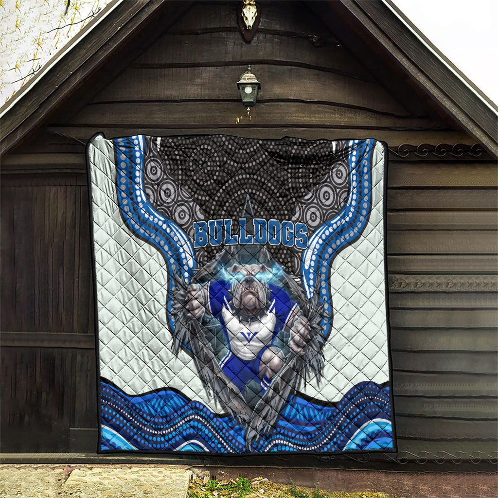 Canterbury Bankstown Bulldogs Rugby Quilt The Scream of Lightning Eyes - Indigenous Dot Ripping Effect