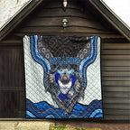Canterbury Bankstown Bulldogs Rugby Quilt The Scream of Lightning Eyes - Indigenous Dot Ripping Effect