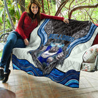 Canterbury Bankstown Bulldogs Rugby Quilt The Scream of Lightning Eyes - Indigenous Dot Ripping Effect